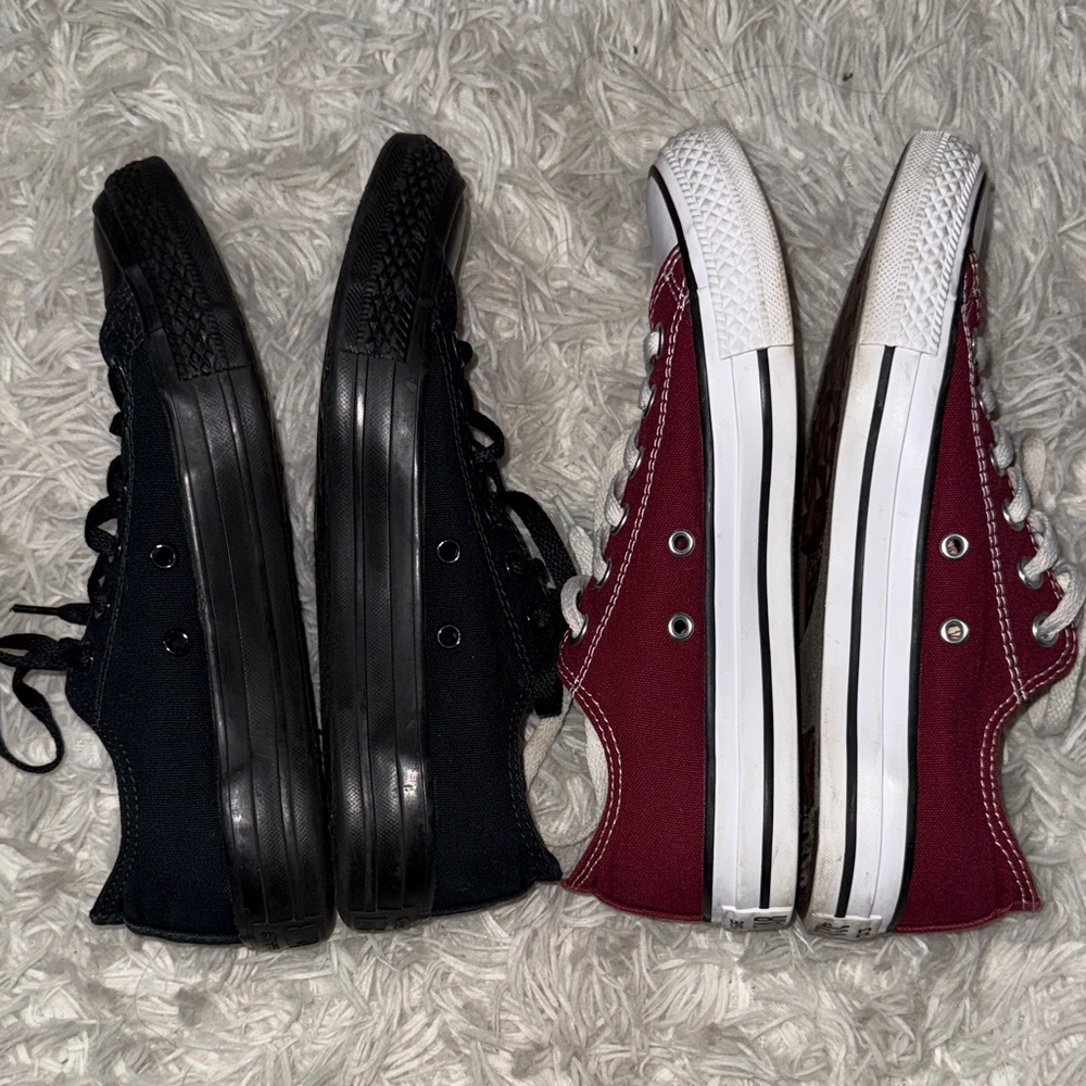 Converse bundle deal. Burgundy red and Black Sneakers. - Picture 3 of 8